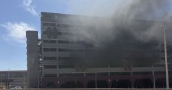 Las Vegas airport fire sees huge plume of smoke fill the air with multiple cars ablaze