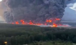 Putin humiliated as drone strike sparks inferno at 'Russian Amazon' 25 miles from Kremlin
