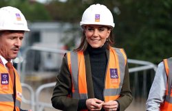 Princess Kate dons a hard hat as she makes special treehouse visit